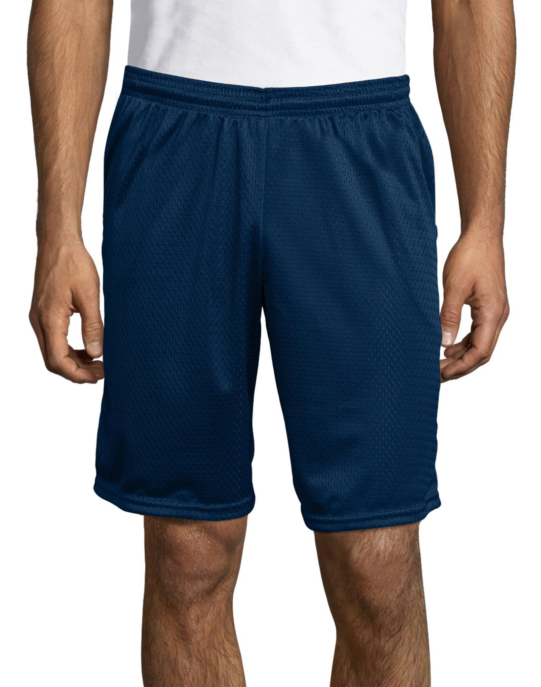 Hanes Sport Mens Mesh Athletic Shorts with Pockets, 9 Grey L Product Image