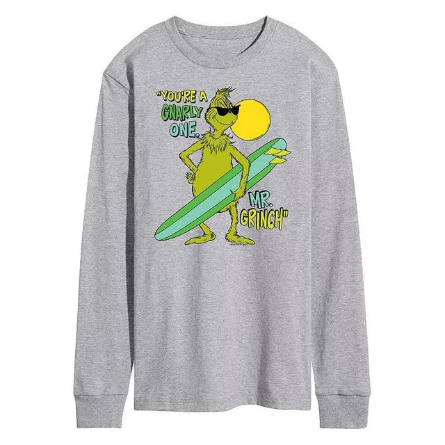 Mens Dr. Seuss The Grinch Youre A Gnarly One Long Sleeve Graphic Tee Product Image