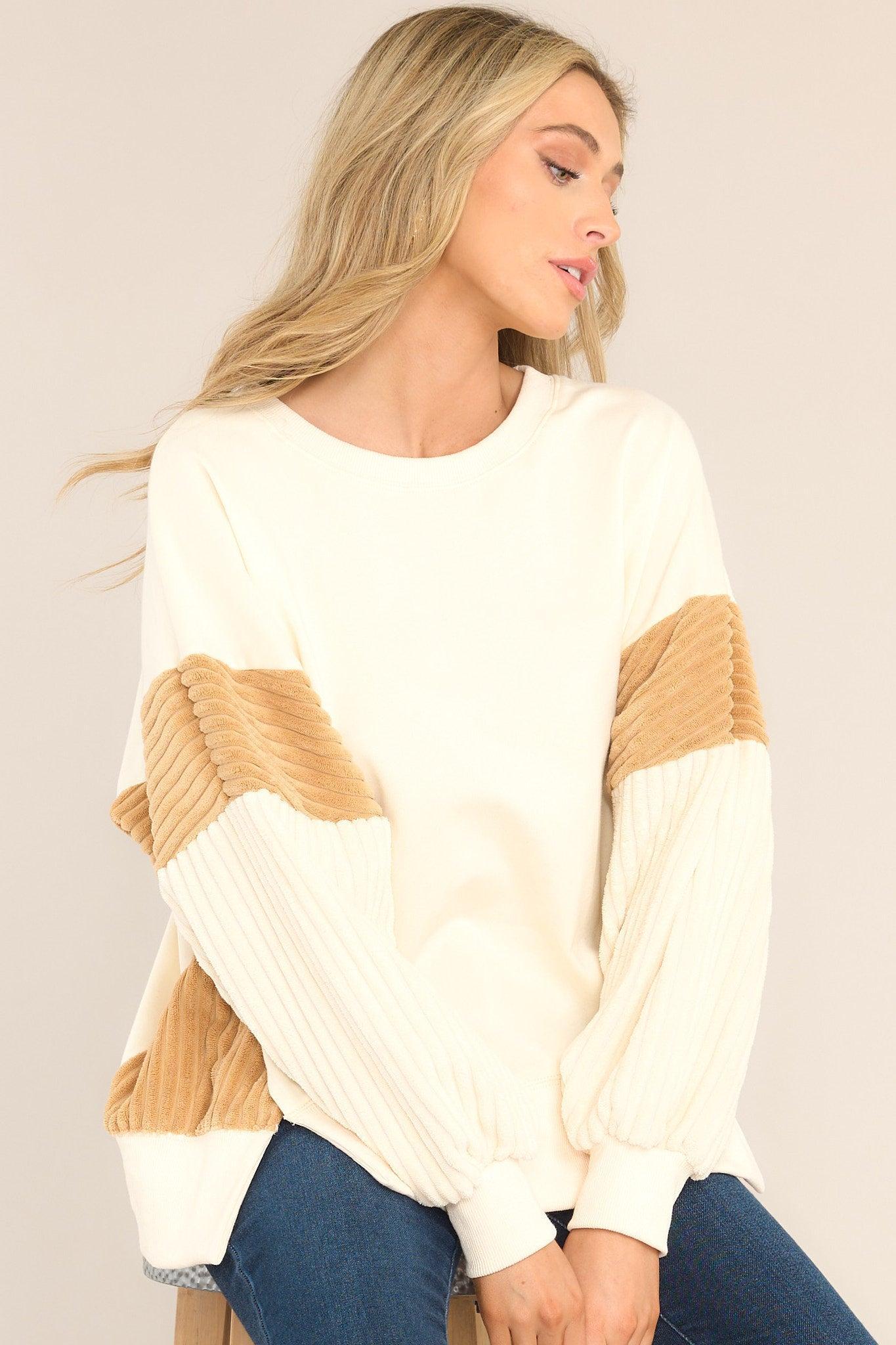 Dream Big Ivory Oversized Sweatshirt Product Image