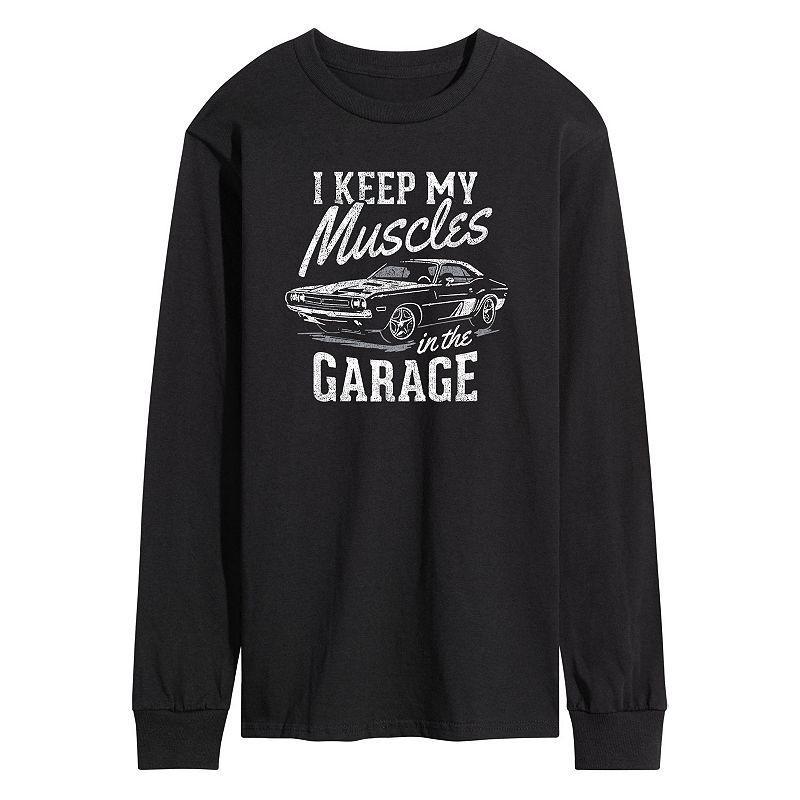 Mens Muscles In My Garage Long Sleeve Graphic Tee Product Image