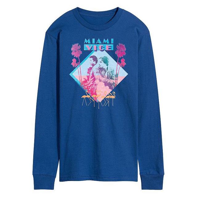 Mens Miami Vice Long Sleeve Graphic Tee Blue Product Image