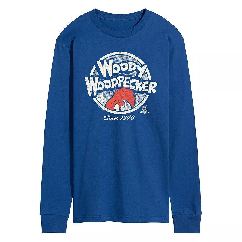 Mens Woody Woodpecker Vintage Logo Long Sleeve Graphic Tee Product Image