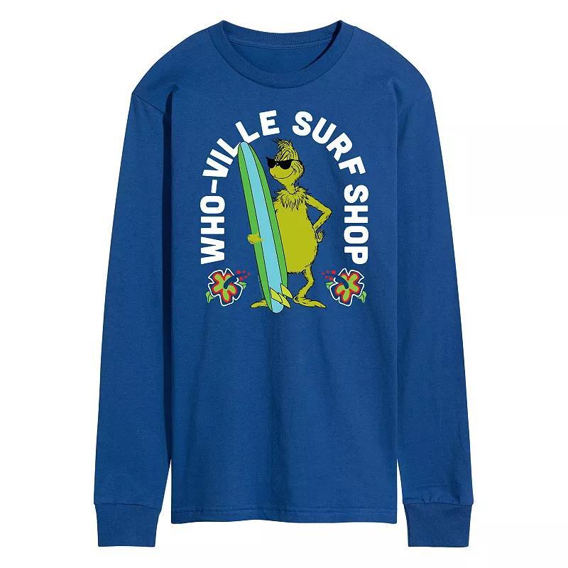 Mens Dr. Seuss The Grinch Whoville Surf Shop Long Sleeve Graphic Tee Product Image