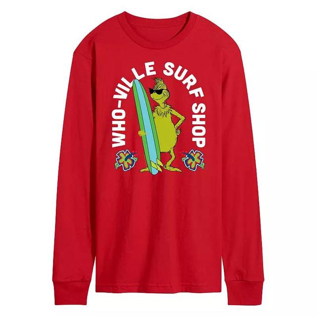 Mens Dr. Seuss The Grinch Whoville Surf Shop Long Sleeve Graphic Tee Product Image