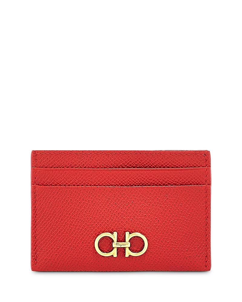 FERRAGAMO Double Gancio Leather Card Case Product Image