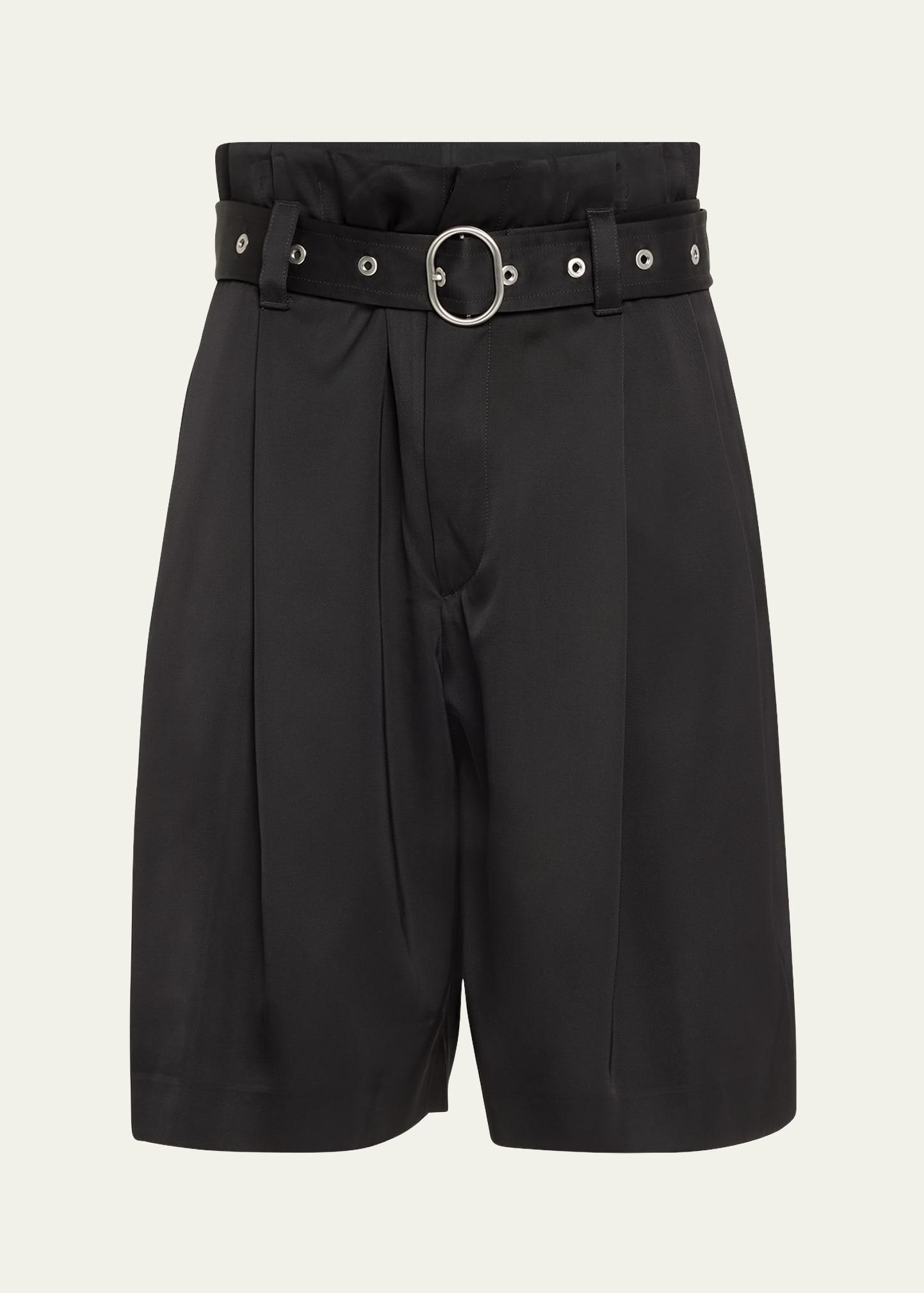 Mens Double-Pleated Belted Shorts Product Image