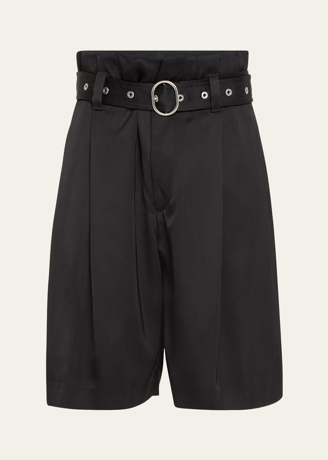 Mens Double-Pleated Belted Shorts Product Image