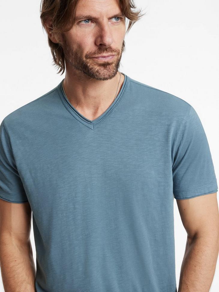 John Varvatos Miles Slub V-Neck T-shirt Male Product Image