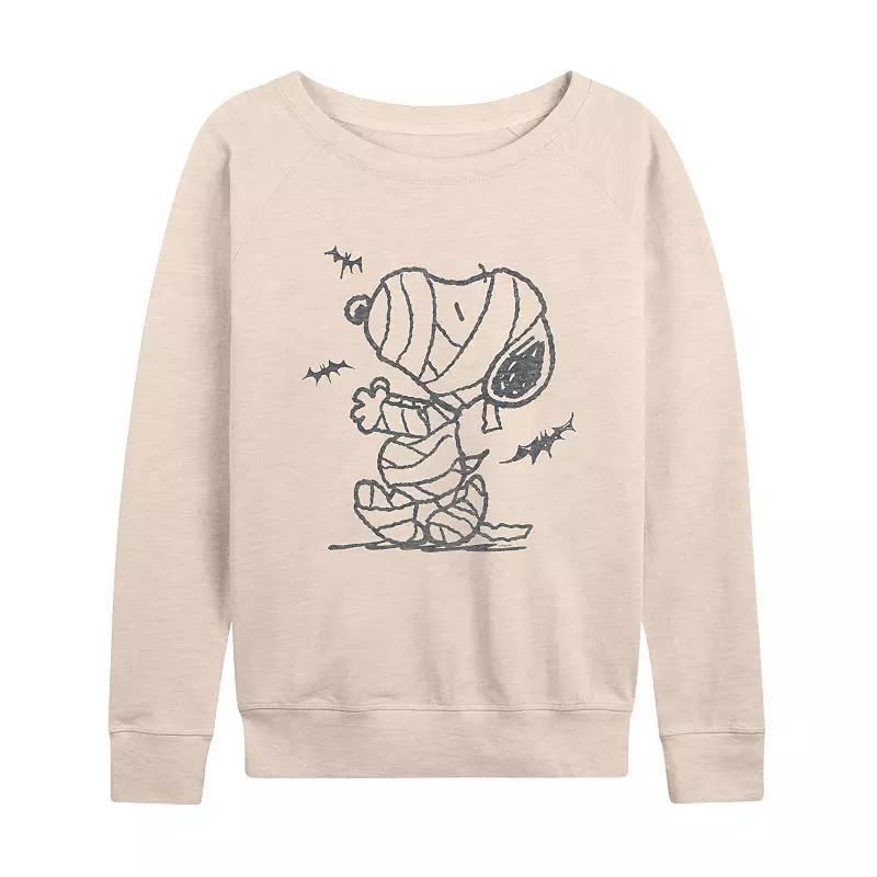 Womens Peanuts Snoopy Mummy Halloween Lightweight French Terry Sweatshirt Product Image