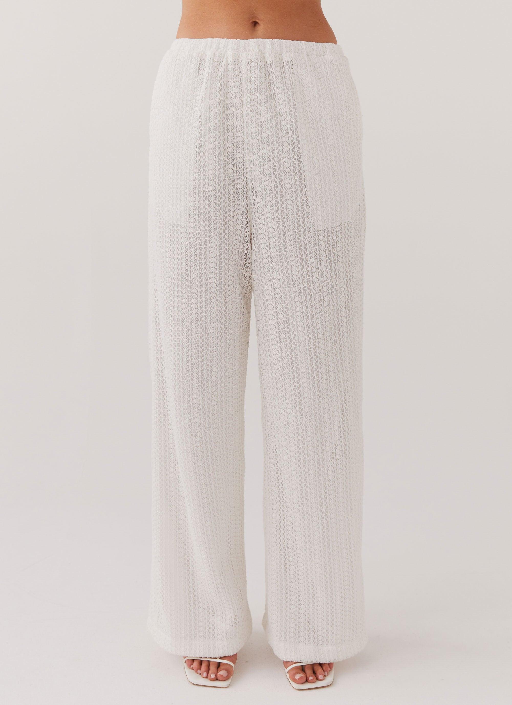 Karley Knit Pants - White Product Image