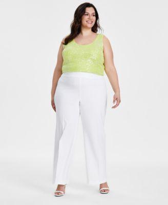 Plus Size Cool Crepe Wide Leg Pull-On Pants Product Image