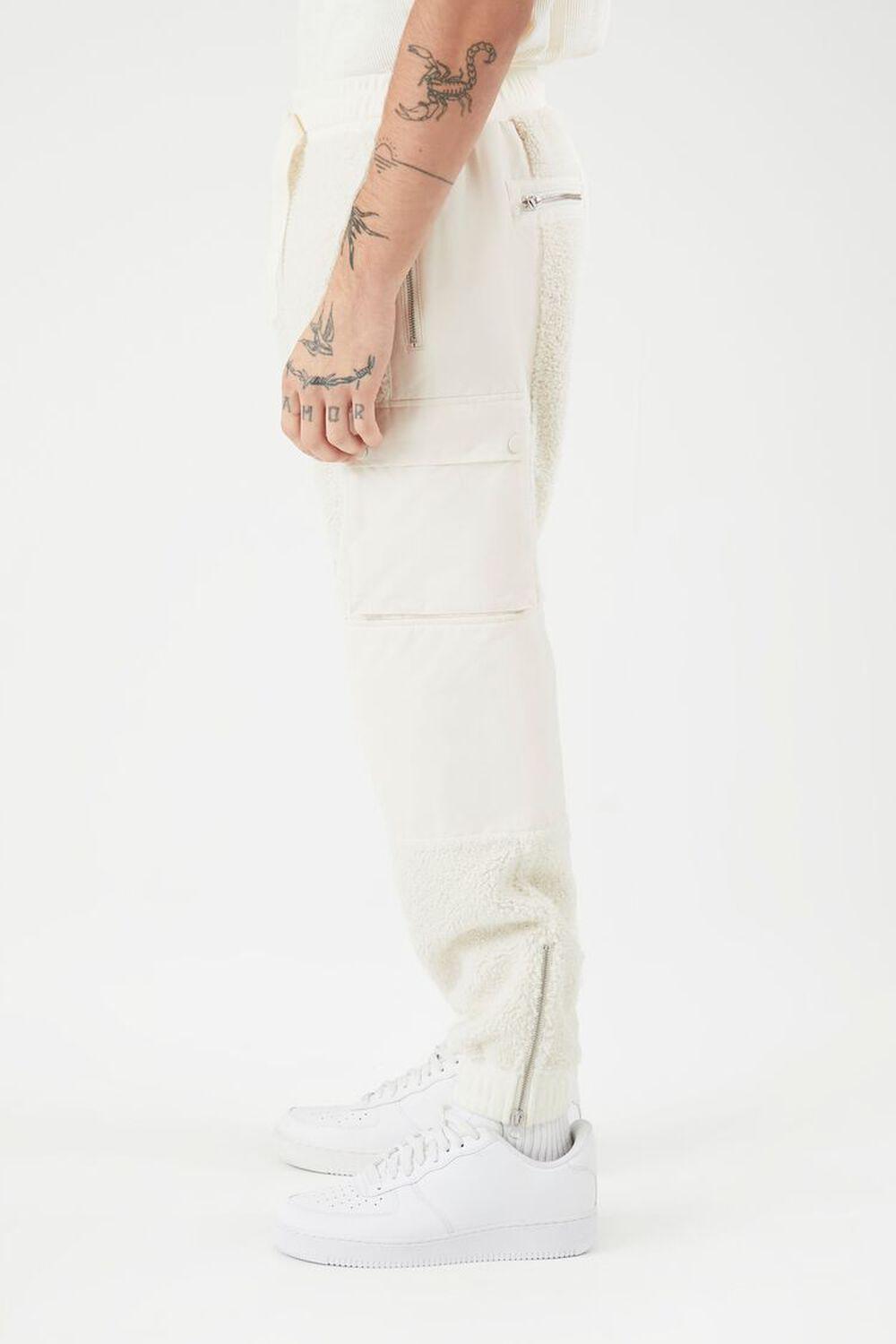 Faux Shearling Mixed Media Joggers | Forever 21 Product Image