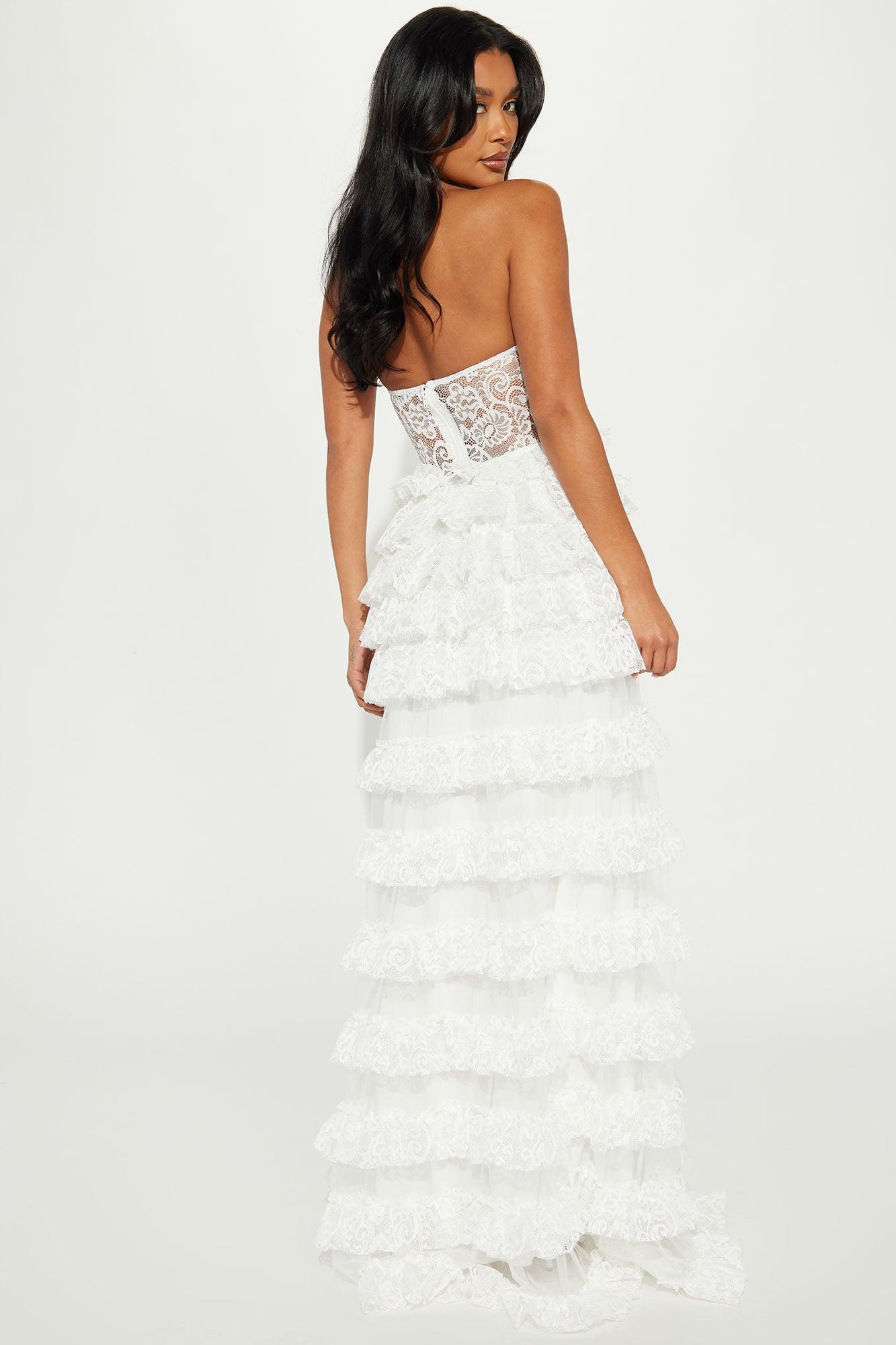 Daisy Lace Maxi Dress - White Product Image