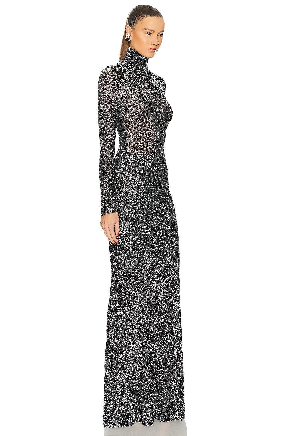 Balenciaga Maxi Dress Metallic Silver. (also in M). Product Image