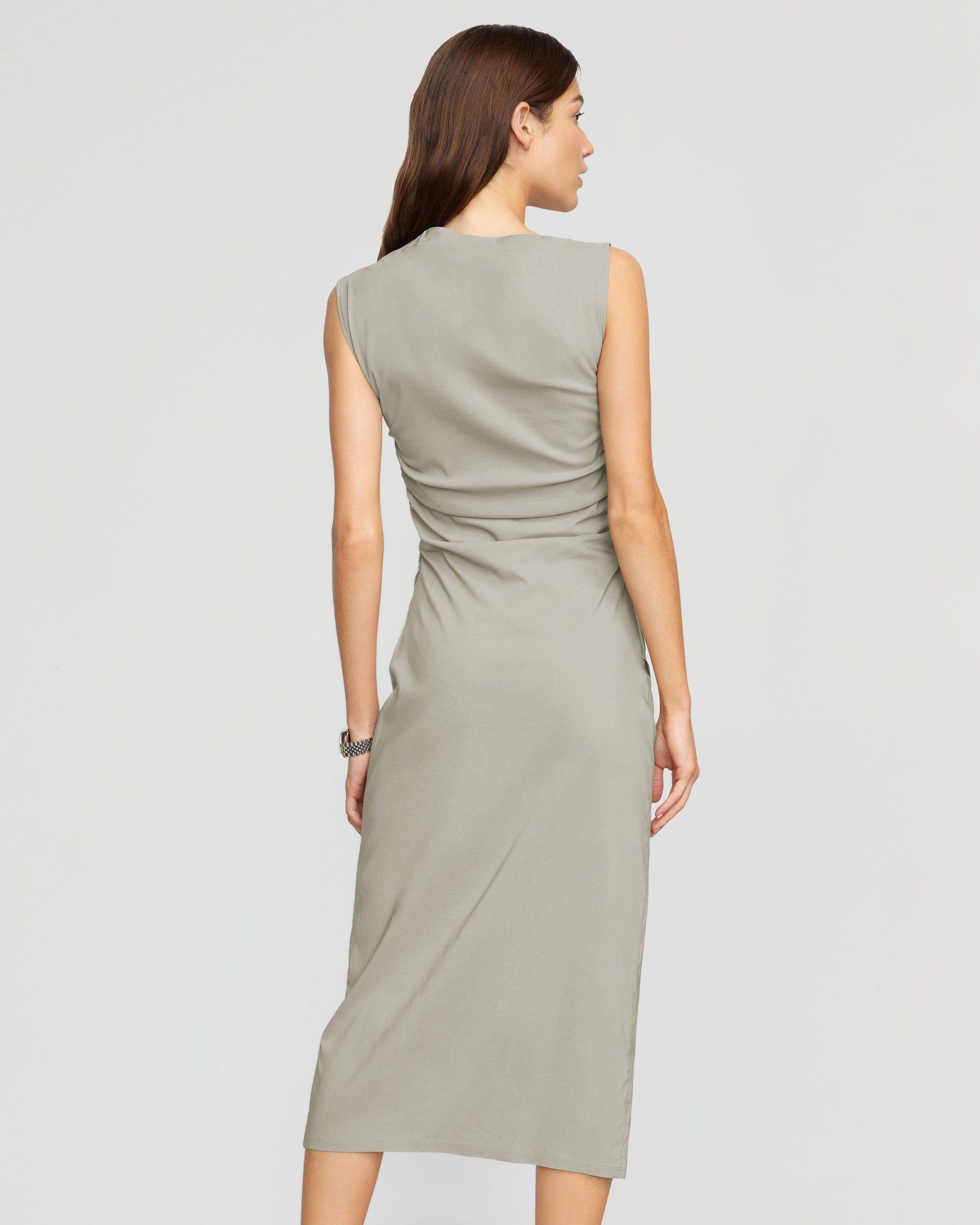 Manon Asymmetric-Neck Ruched Dress Product Image