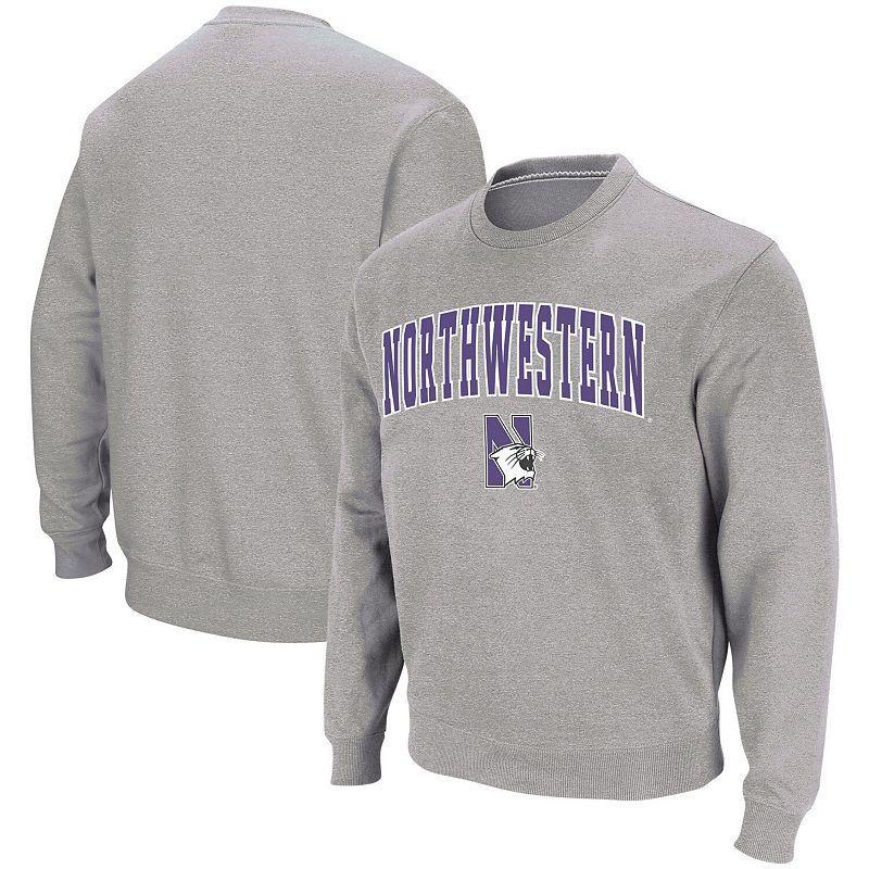 Colosseum Mens Northwestern Wildcats Arch & Logo Crew Neck Sweatshirt Product Image