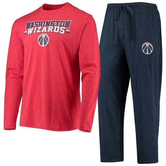 Mens Concepts Sport Navy/Red Washington Wizards Long Sleeve T-Shirt & Pants Sleep Set Wiz Blue Product Image