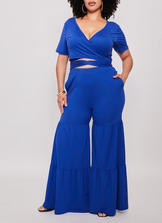 Womens Plus Size Tiered Pants Product Image