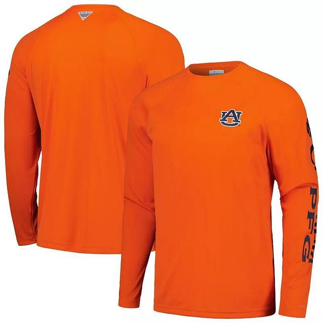 Mens Columbia Auburn Tigers Terminal Tackle Omni-Shade Raglan Long Sleeve T-Shirt Product Image