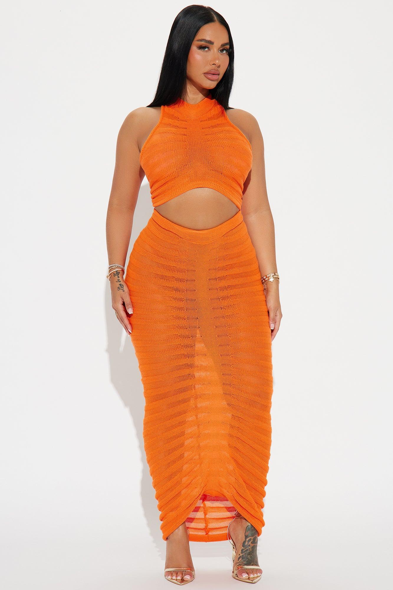 Key West Sheer Maxi Skirt Set - Orange Product Image