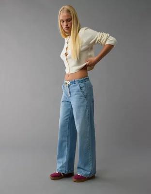 AE Dreamy Drape Cozy Low-Rise Baggy Wide-Leg Jean product image