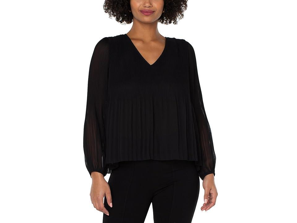 Liverpool Los Angeles Pleated Long Sleeve Top Product Image