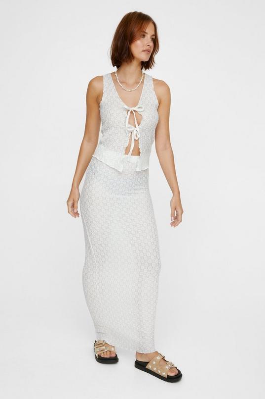 Textured Lace Maxi Skirt Product Image