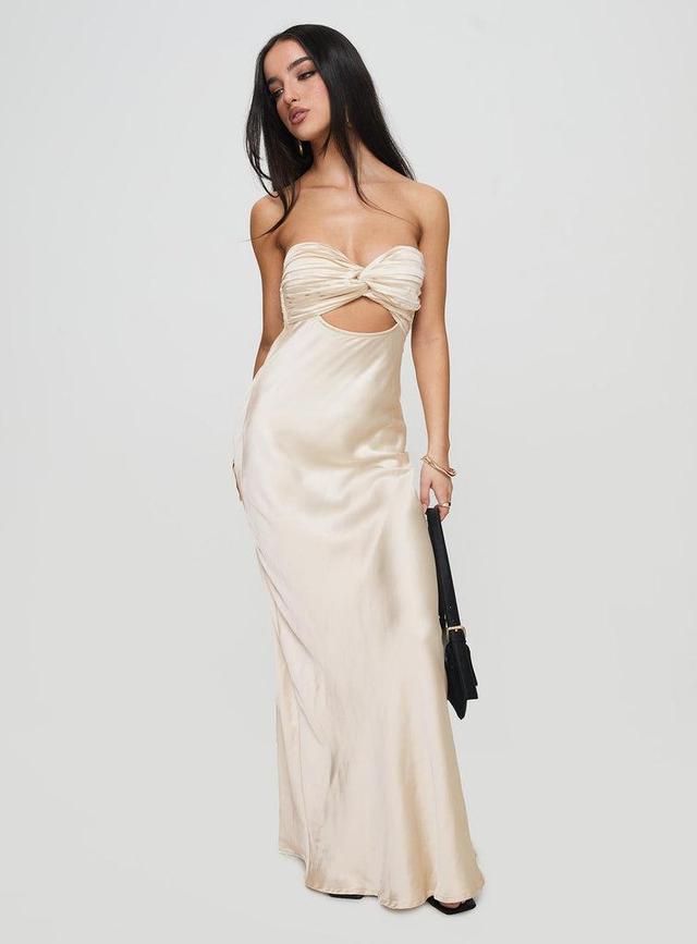 Faviola Strapless Maxi Dress Champagne Product Image