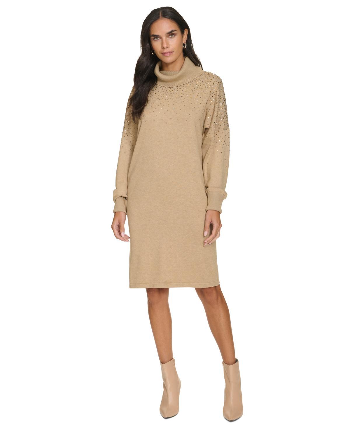 Calvin Klein Womens Embellished Long-Sleeve Sweater Dress product image