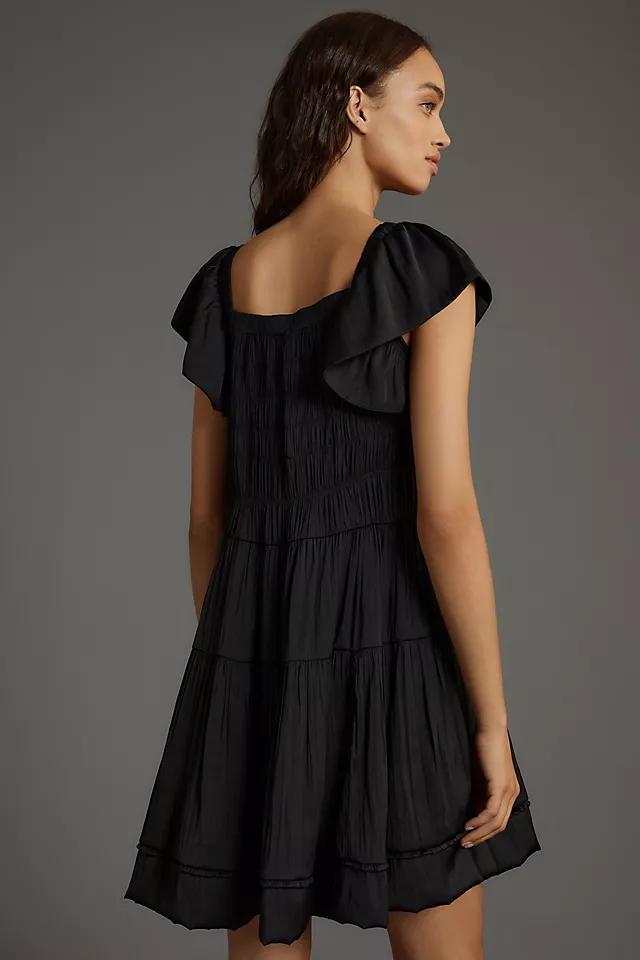 By Anthropologie Flutter-Sleeve Square-Neck Mini Dress Product Image