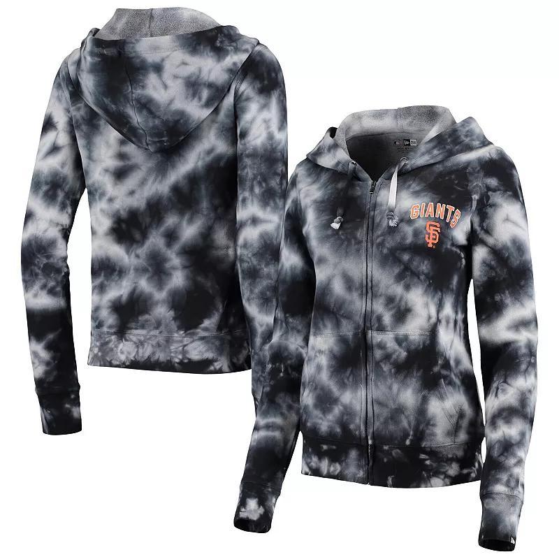 Womens New Era San Francisco Giants Tie-Dye Fleece Full-Zip Hoodie Product Image