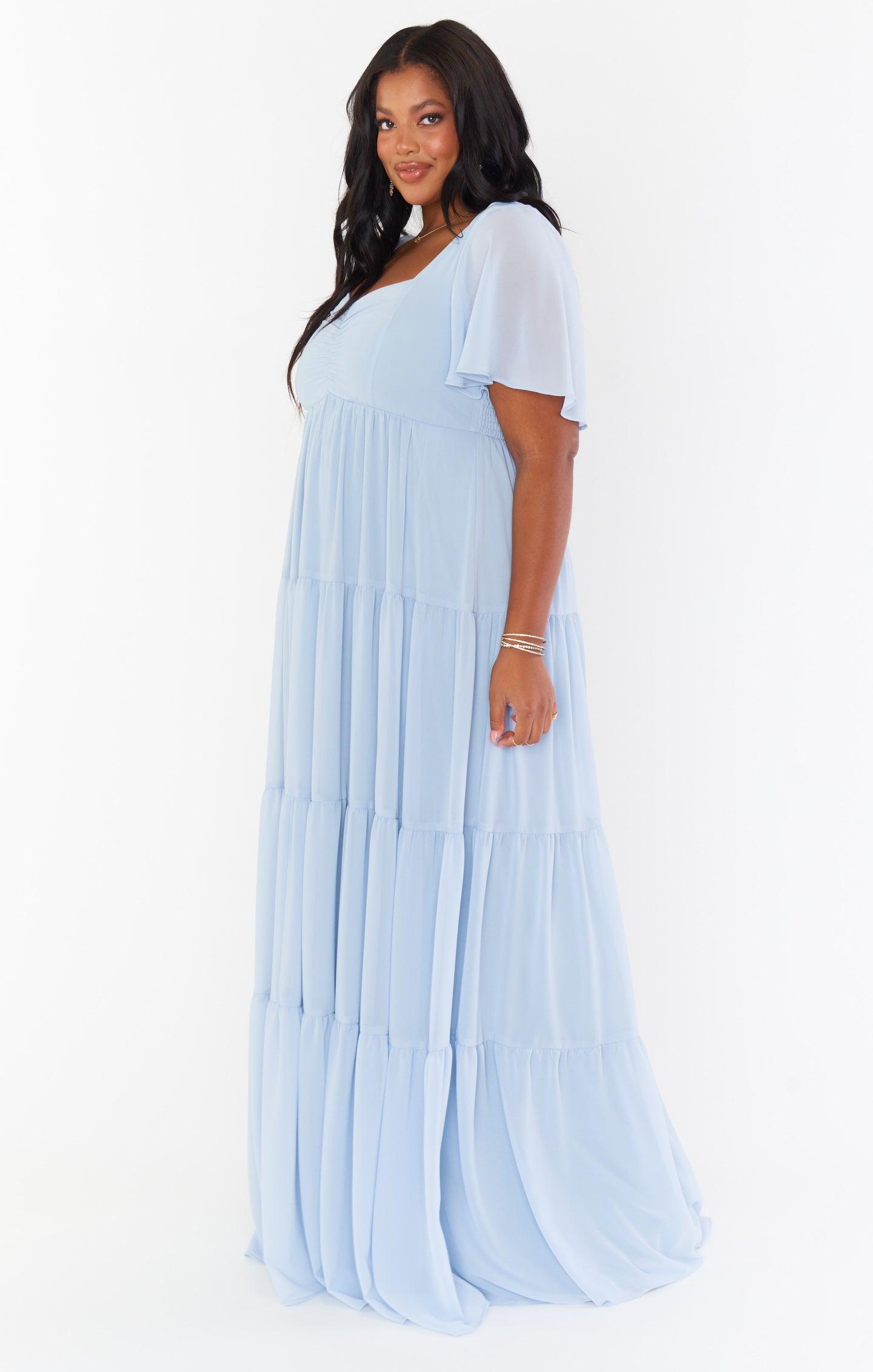 Nicole Maxi Dress ~ Steel Blue Chiffon Product Image