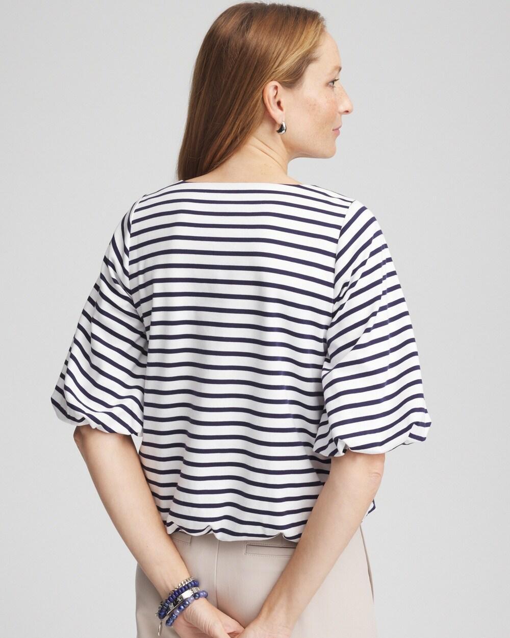 Embellished Striped Bubble Hem Top Product Image