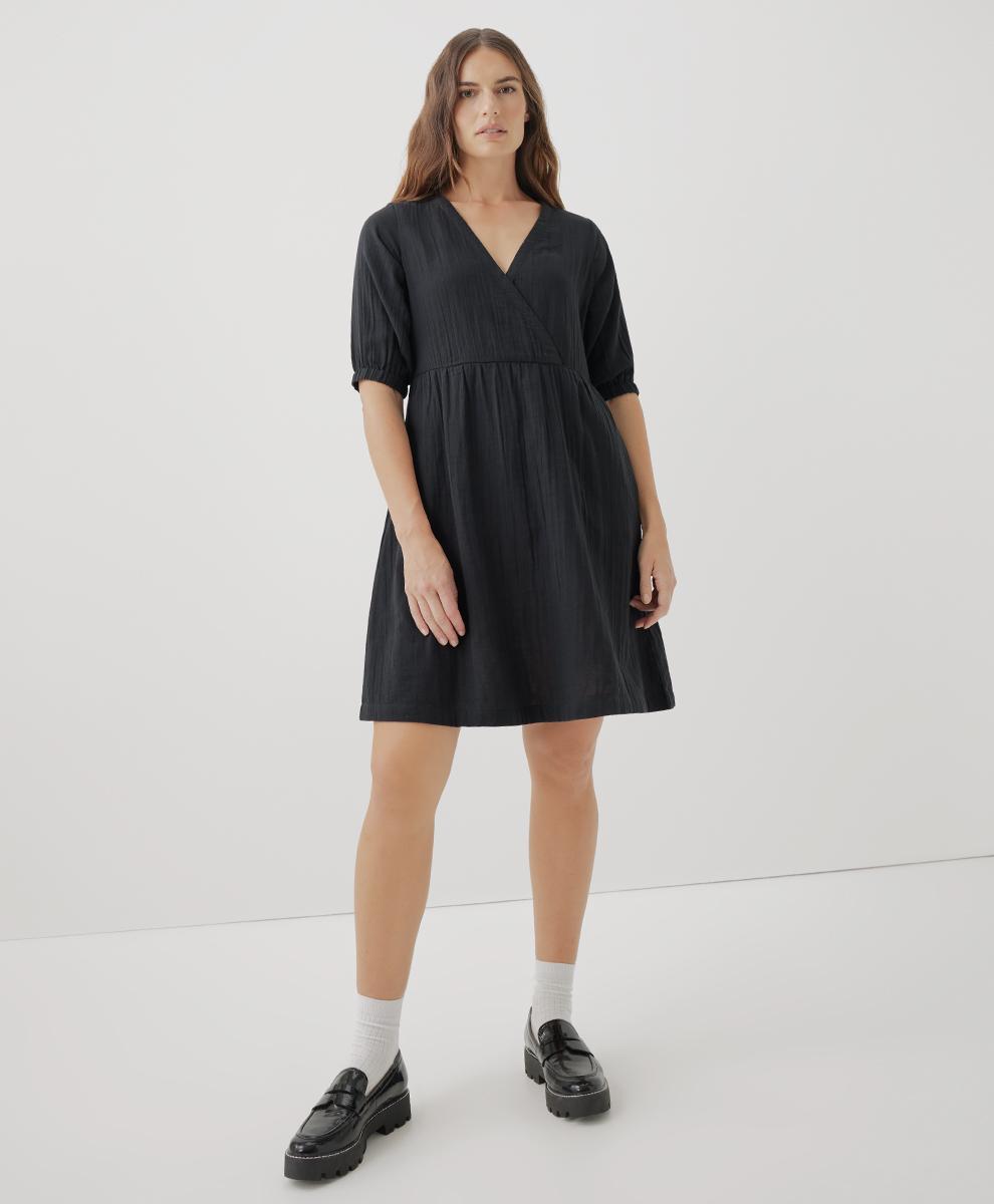 Womens Coastal Double Gauze Crossover Dress M Product Image