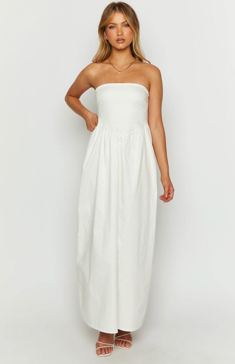 Jazlynn White Strapless Maxi Dress Product Image