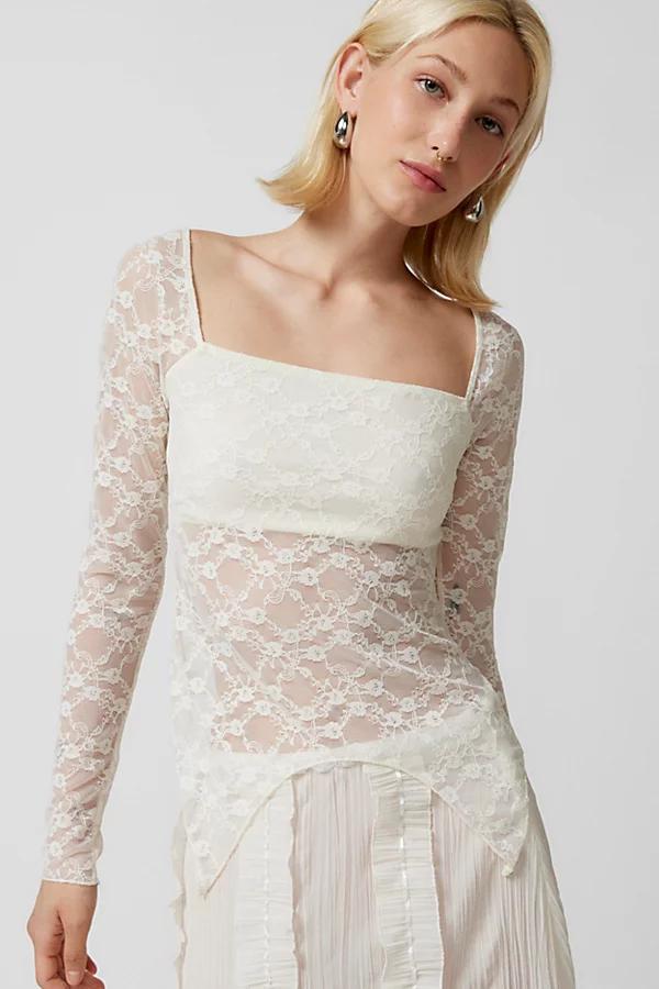 Urban Renewal Remnants Lace Witchy Hem Long Sleeve Top Womens at Urban Outfitters Product Image