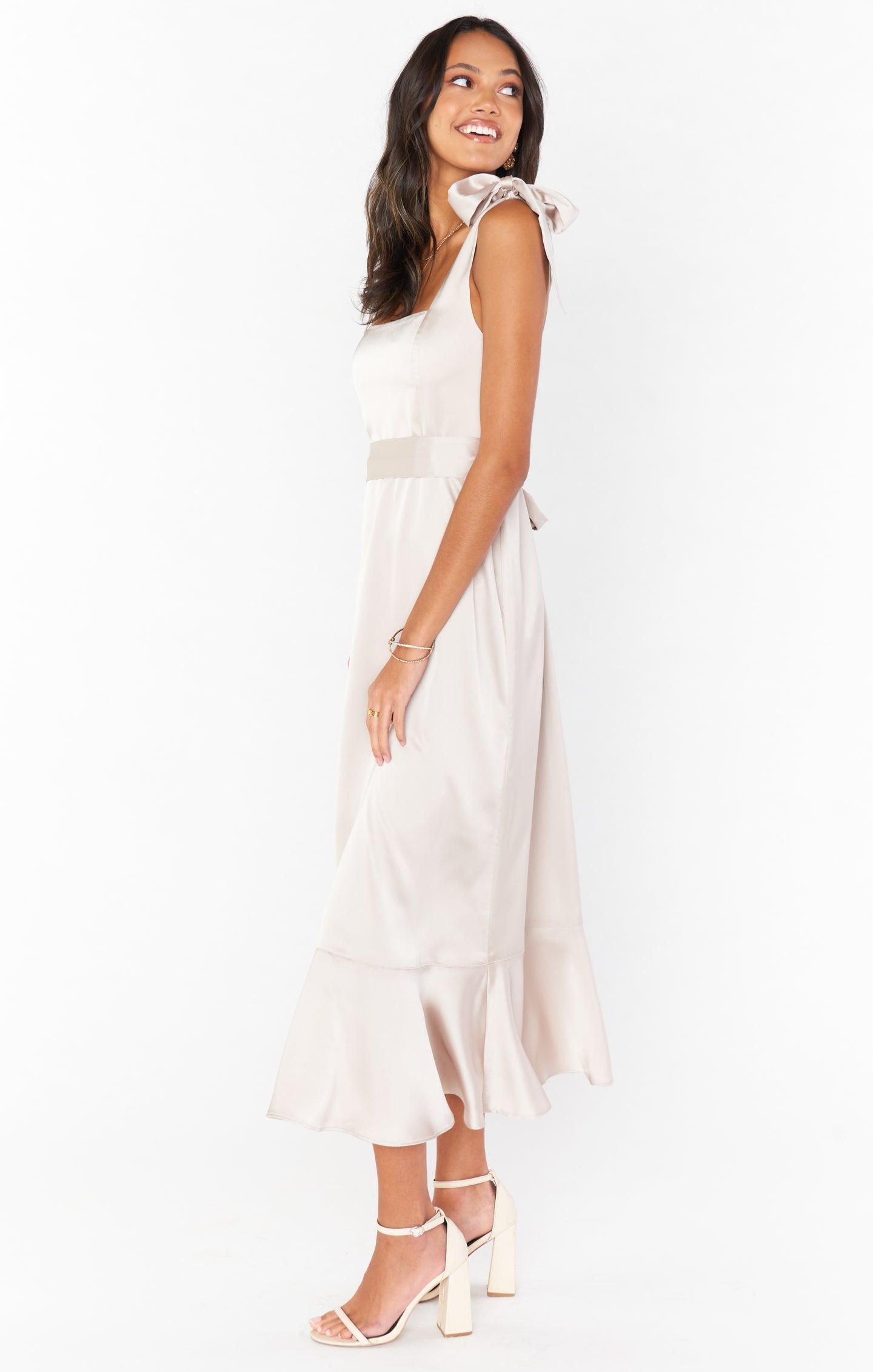 Claire Midi Dress ~ Show Me The Ring Luxe Satin Product Image