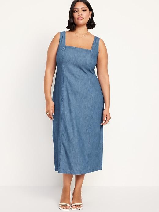 Sleeveless Square-Neck Midi Dress Product Image