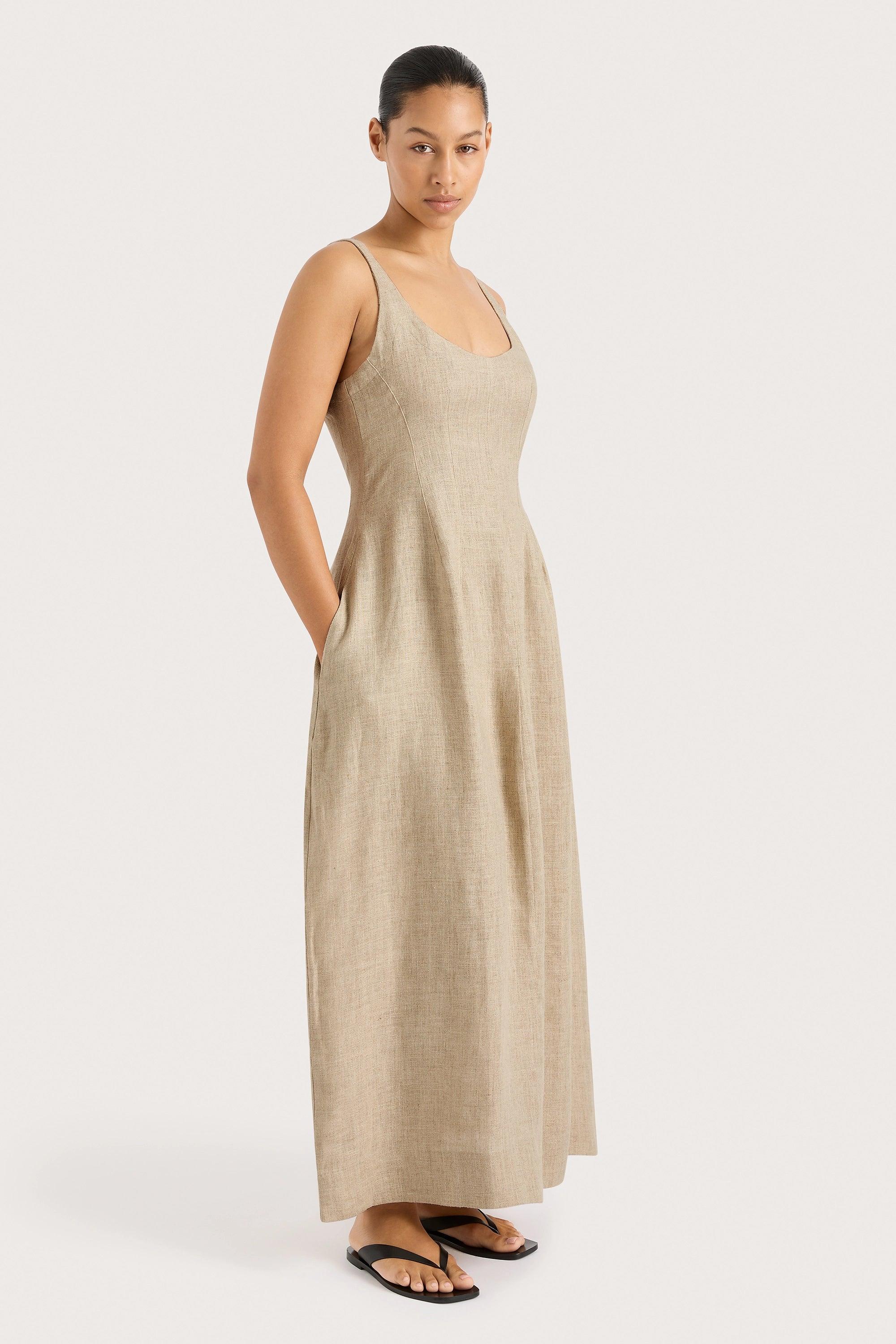 Sanne Midi Dress Oatmeal Product Image