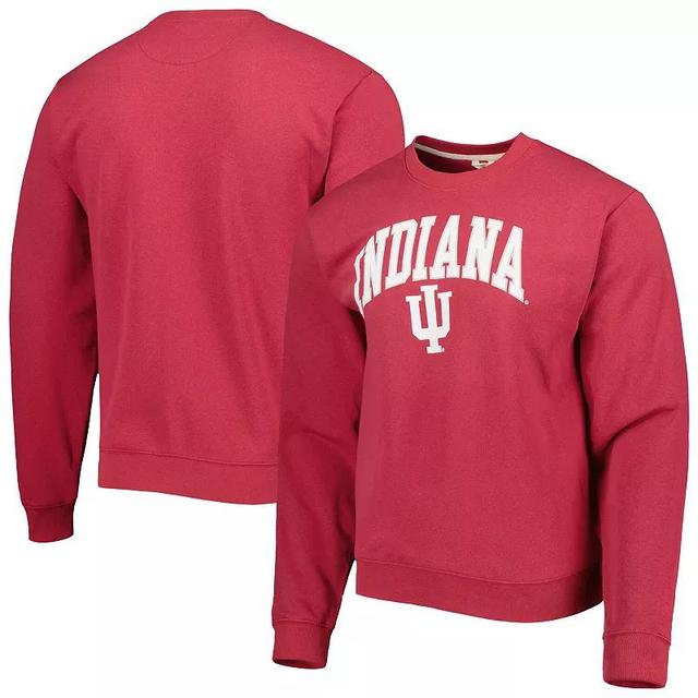 Mens League Collegiate Wear Crimson Indiana Hoosiers 1965 Arch Essential Lightweight Pullover Sweatshirt Product Image