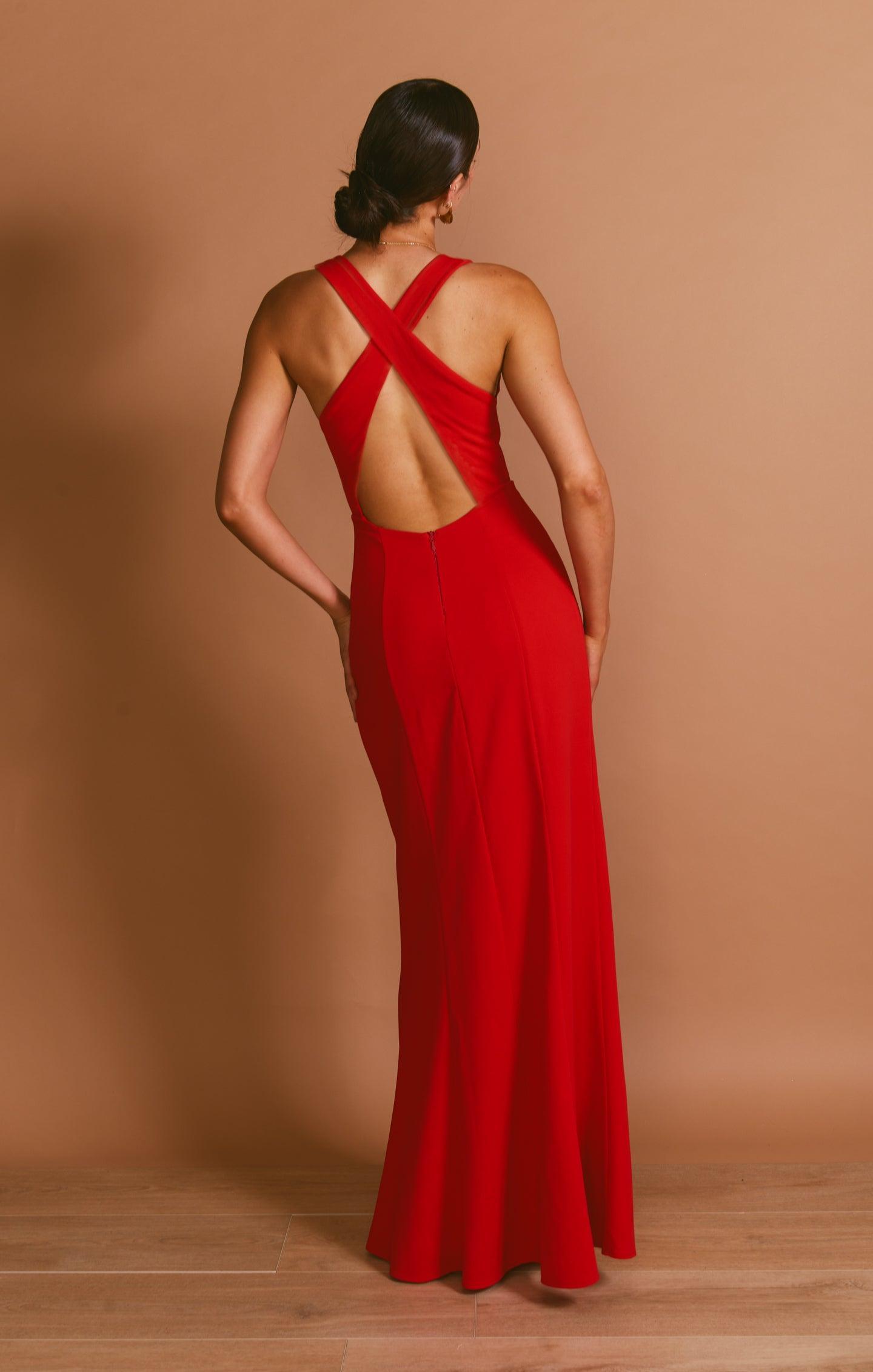 Rachel Maxi Dress ~ Red Stretch Product Image