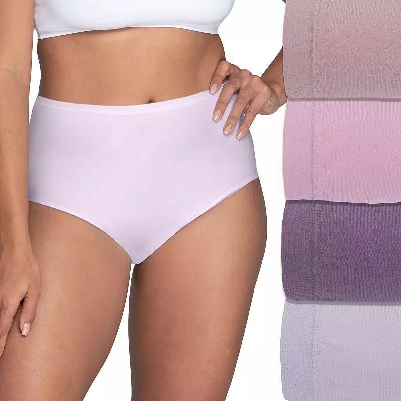 Womens Fruit of the Loom 4-Pack Seamless 360 Stretch Brief Panty Set 4DSLBRK, Womens Purple Asst Product Image