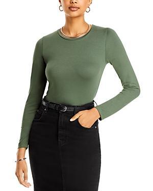 Womens Soft Touch Crewneck Long-Sleeve Top Product Image