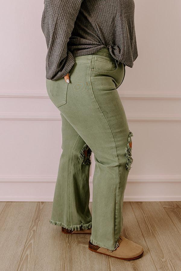 Risen The Eras High Waist Distressed Jean in Pear Curves Product Image