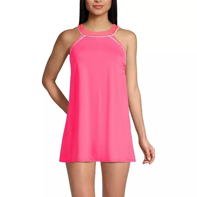 Womens Lands End UPF 50 High Neck One-Piece Swim Dress Product Image