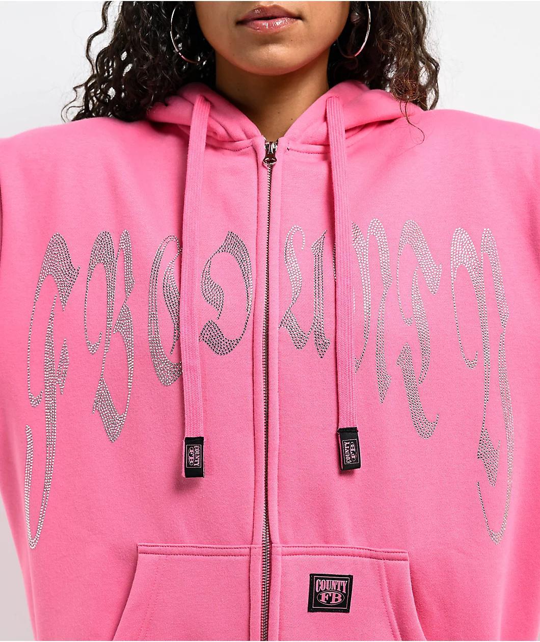 FB County Rhinestone Pink Hoodie Product Image