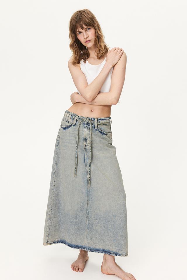 Feather Soft Denim Skirt Product Image