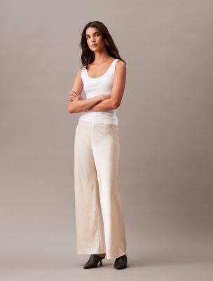 Crushed Satin Wide Leg Pants Product Image