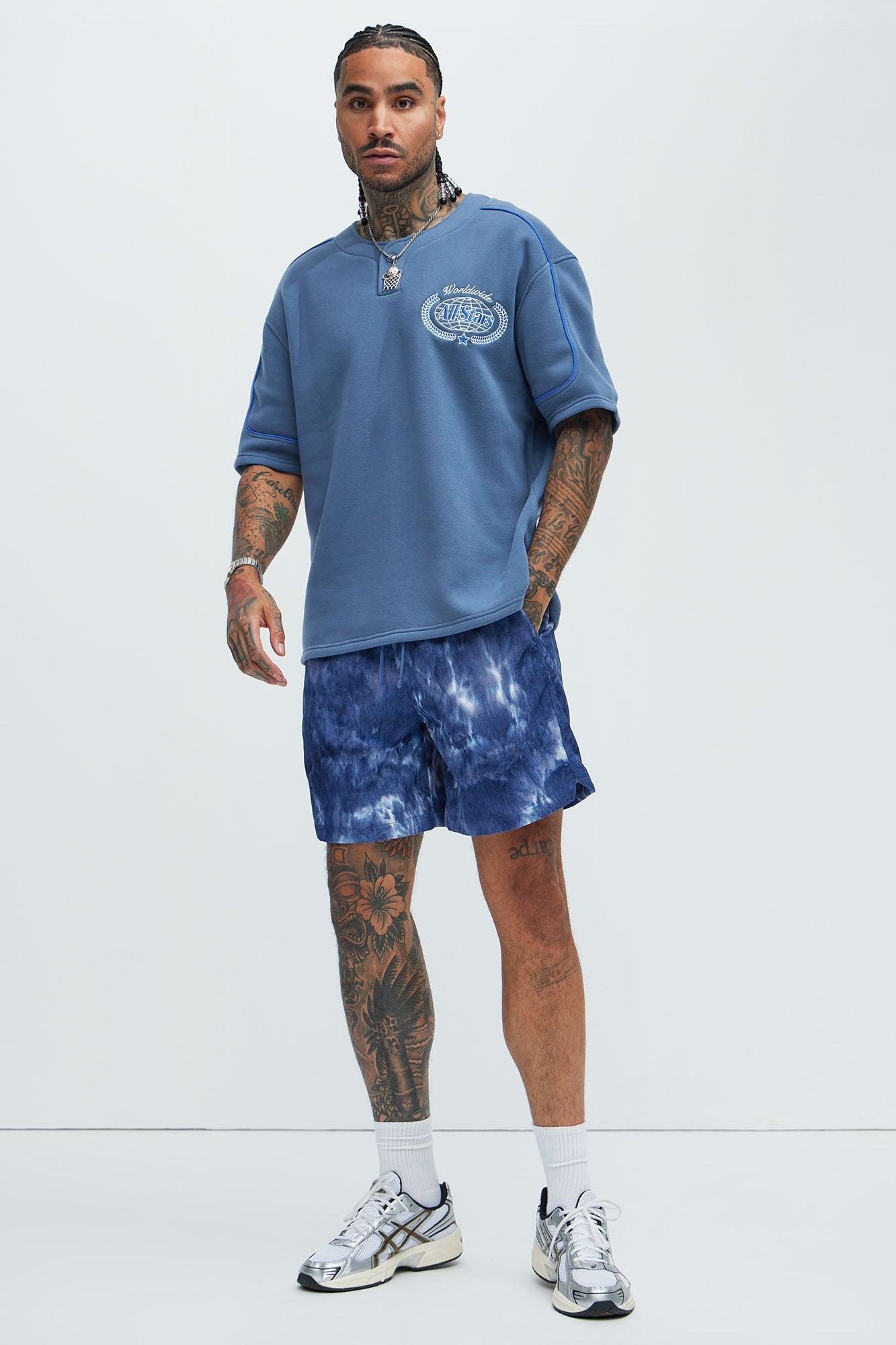 Worldwide All Stars Short Sleeve Henley - Navy Product Image