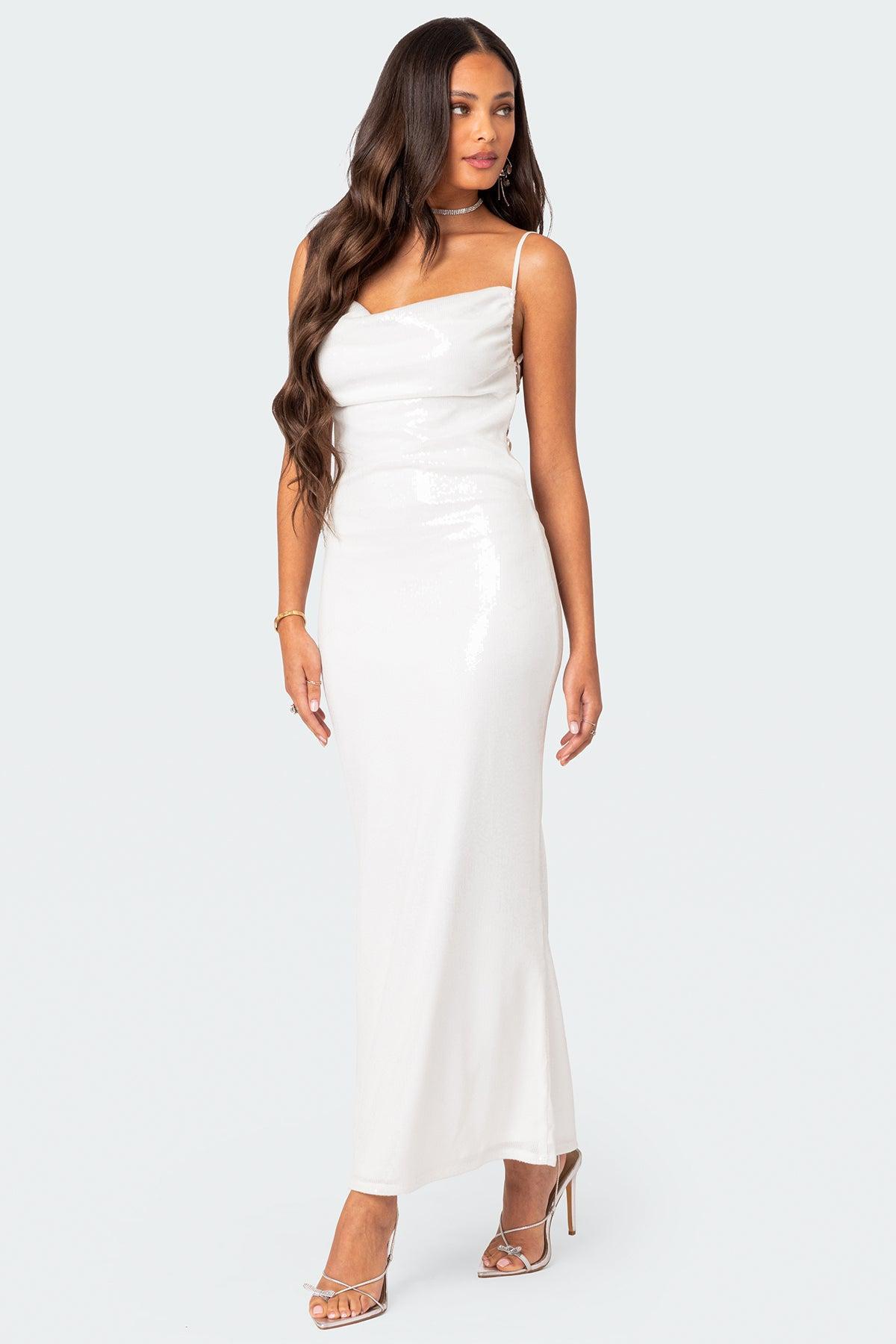 Nellie Sequin Open Back Maxi Dress Product Image